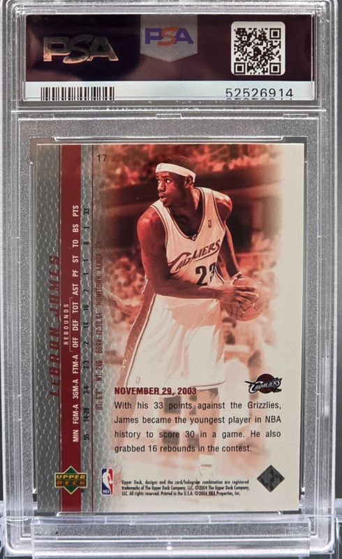 👑 2003 Upper Deck Phenomenal Beginning LeBron James #17 RC Rookie PSA 10 GEM 🔥 view 2