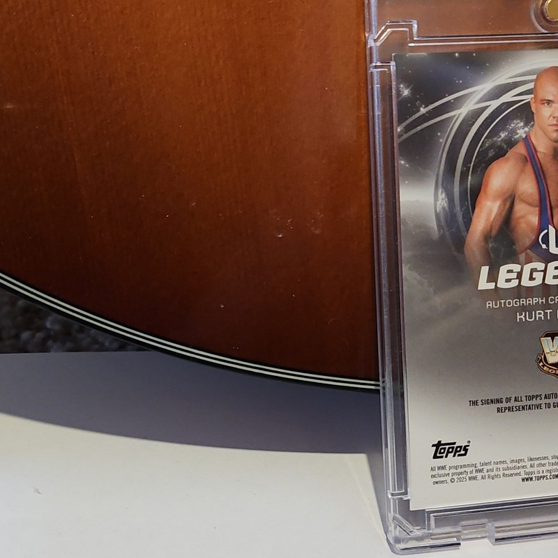 Topps Universe WWE Blue Pulse Autograph Kurt Angle Legends #LGA-KUA /199 view 2