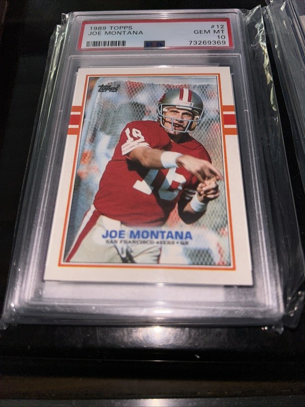1989 Topps Joe Montana #12 PSA 10 GEM MT HOF view 2