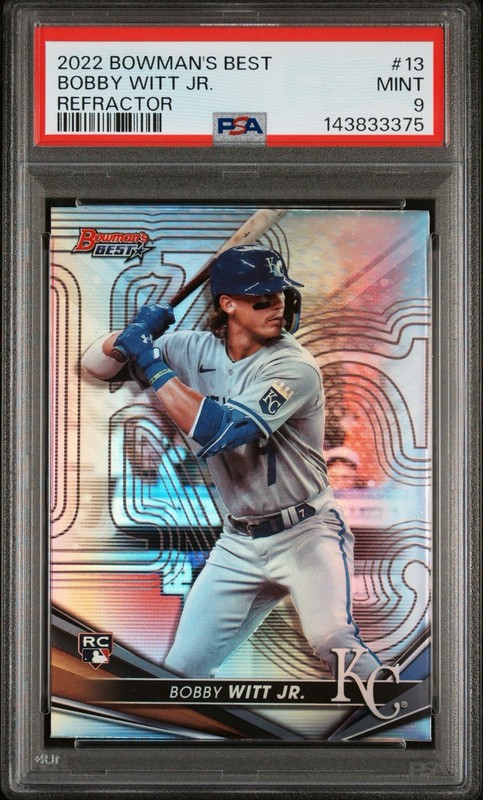 2022 Bowman's Best Refractor #13 Bobby Witt Jr Rookie RC - Royals - PSA 9 MINT