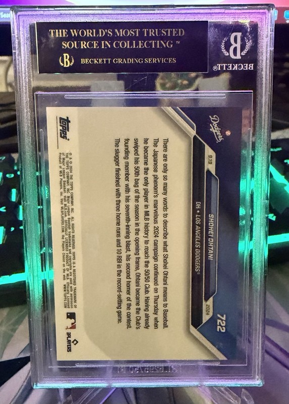 BGS Black Label Pristine - 2024 Topps Now - Shohei Ohtani #722 - 50/50 view 2