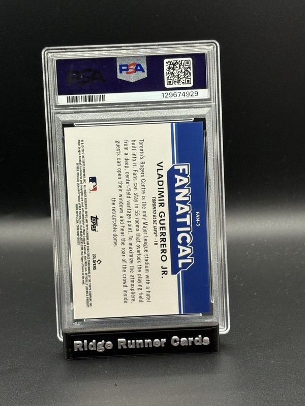 2025 Topps Chrome VLADIMIR GUERRERO JR Fanatical PSA 9 SSP BLUE JAYS view 2