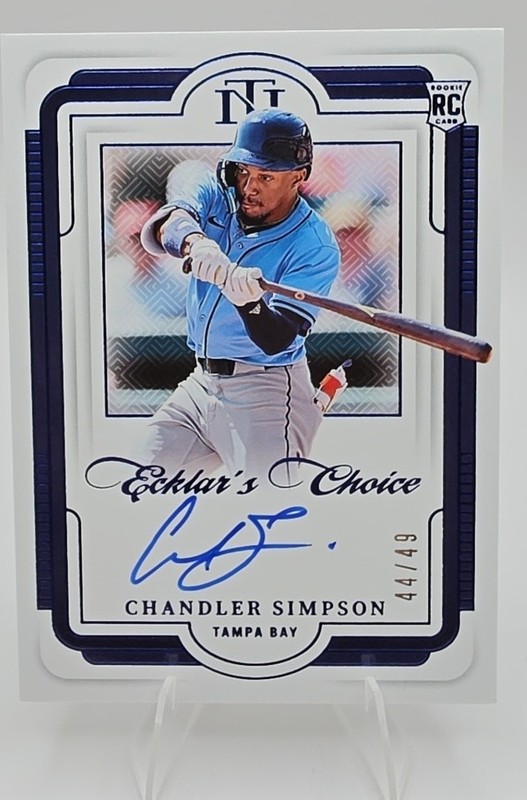 2025 National Treasures Chandler Simpson Ecklar's Choice /49 Auto Tampa Bay Rays