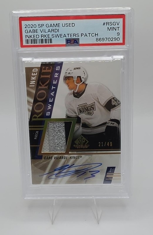 2020 SP Gabe Vilardi Inked Rookie Sweaters /49 RC Auto PSA 9 Los Angeles Kings