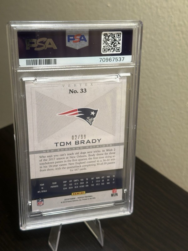 2017 Panini Vertex Quartz PSA 9 Tom Brady 2/99 view 2