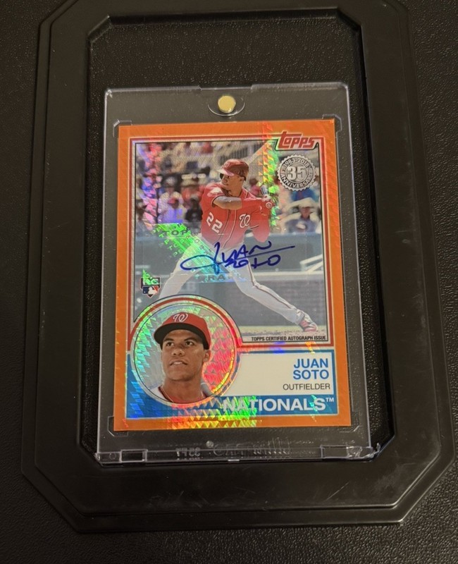 2018 Topps Silver 1983 Chrome Juan Soto ROOKIE AUTO ORANGE REFRACTOR /25 Mets