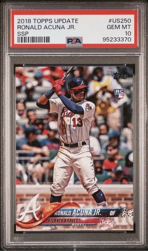 2018 Topps Update Ronald Acuna Jr White Jersey SSP Rookie #US250 PSA 10