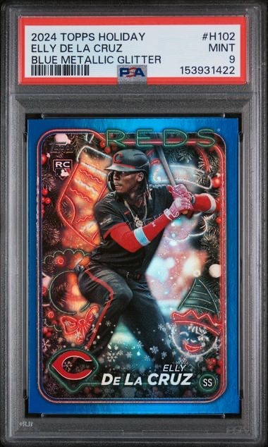 2024 Topps Holiday - Elly De La Cruz #H102 Blue Metallic Glitter (RC) PSA 9