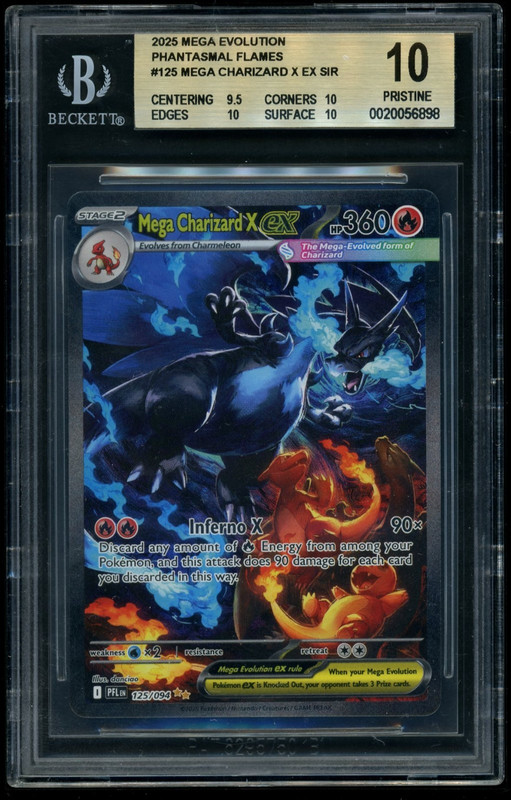 2025 Pokemon TCG Mega Charizard X ex SIR Mega Evolution Phantasmal Flames BGS 10