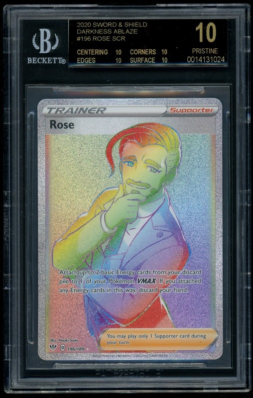 2020 Pokemon Rose SCR Sword and Shield Darkness Ablaze BGS 10 Black Label *POP 2