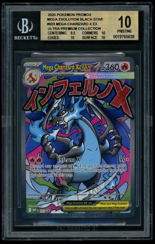 2025 Pokemon Mega Charizard X ex/(MCX ex UPC) ME Black Star Promos BGS 10
