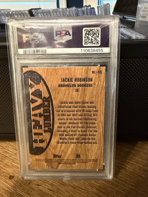 Topps 2024 Update Heavy Lumber Jackie Robinson #HL-55 PSA 10 Baseball Card view 2