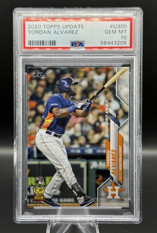 2020 TOPPS UPDATE #U300 YORDAN ALVAREZ ROOKIE RC ROY PSA 10 GEM MINT