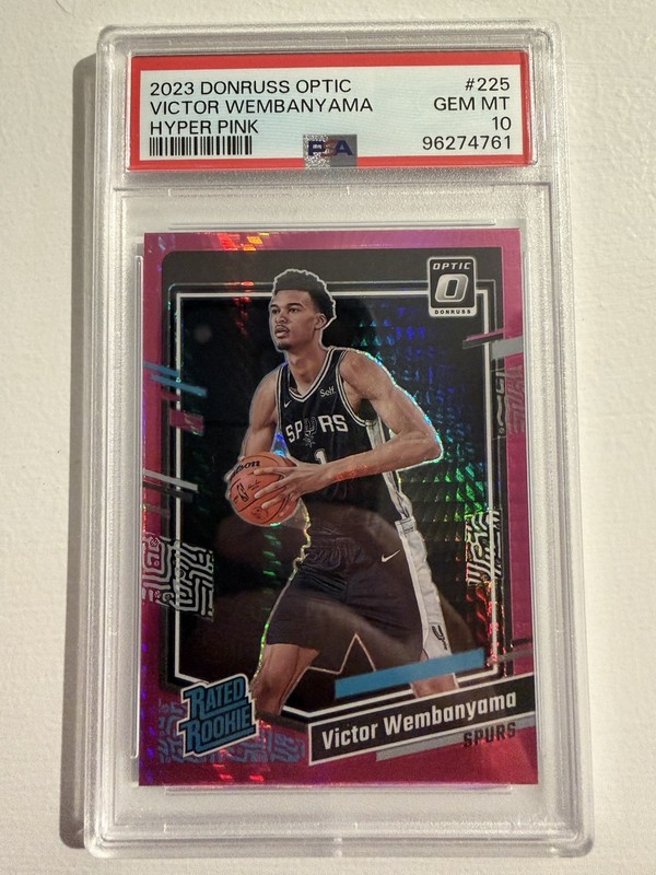 2023 Donruss Optic Victor Wembanyama Rated Rookie Hyper Pink #225 Spurs PSA 10