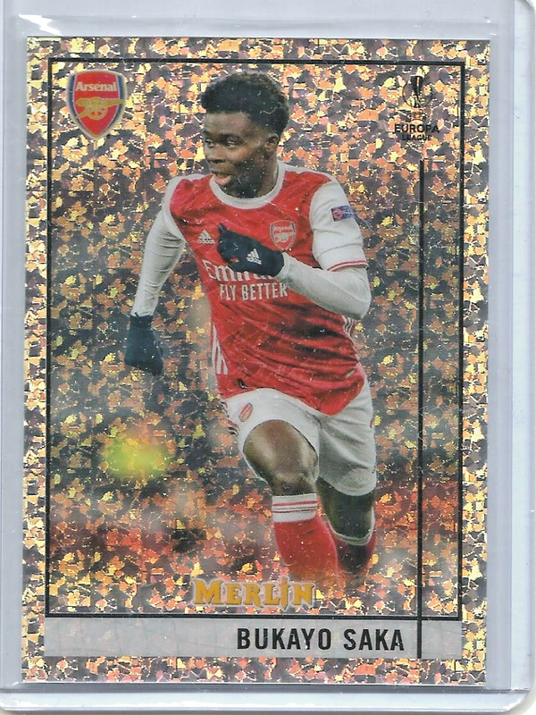 Bukayo Saka 2021 Topps Merlin Chrome Speckle Refractor #115/150