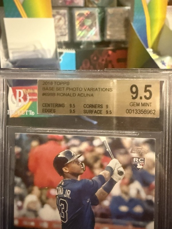 2018 Topps Ronald Acuna Jr. RC Rookie VAR #698c Braves PSA 10 GEM MINT view 2