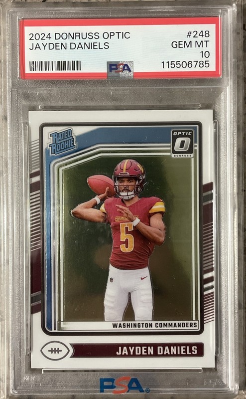 2024 Donruss Optic Rated Rookie Jayden Daniels #248 (RC) PSA 10 Low Pop