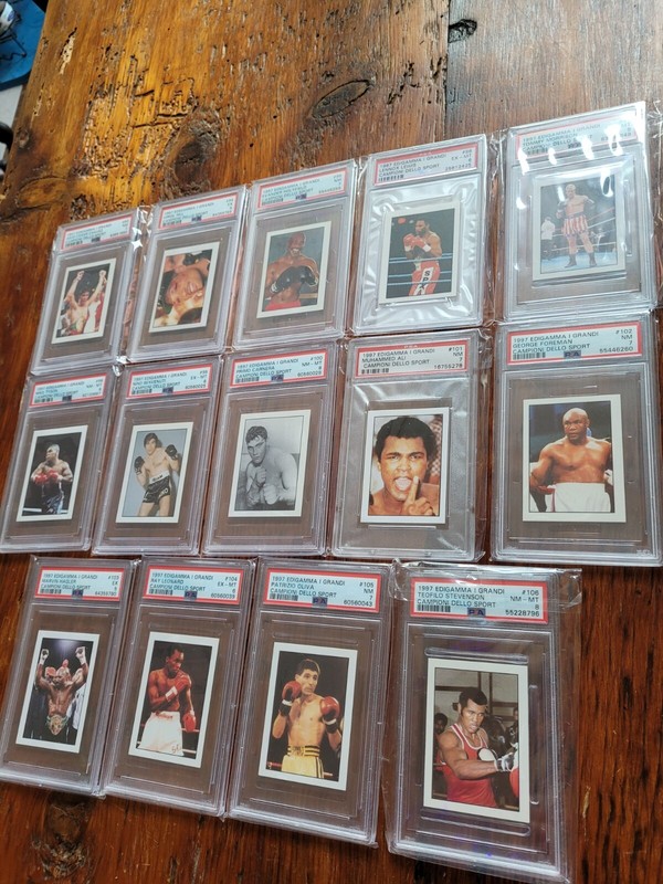 1997 EDIGAMMA ONLY GRADED COMPLETE BOXING 14 CARD SUBSET !!