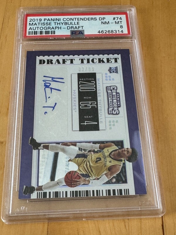 2019-20 Contenders Draft Picks College Ticket AUTO Matisse Thybulle #74 PSA 8