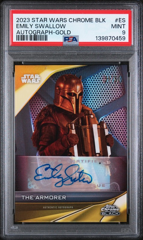 2023 Topps Chrome Black Star Wars Emily Swallow #A-ES Auto Gold /50 PSA 9