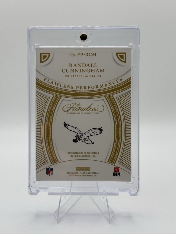 Panini 2025 Flawless Randall Cunningham FP-RCM Flawless Performances Auto /25 view 2