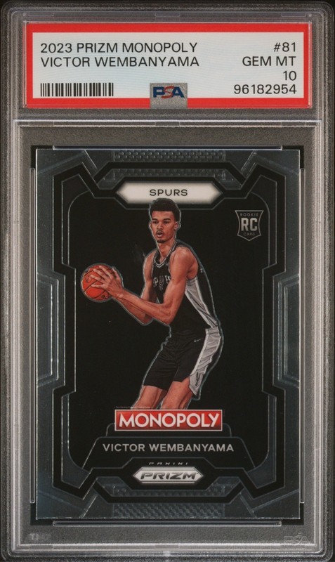 2023 Prizm Monopoly Victor Wembanyama 81 PSA 10 RC Spurs Rookie Card Wemby