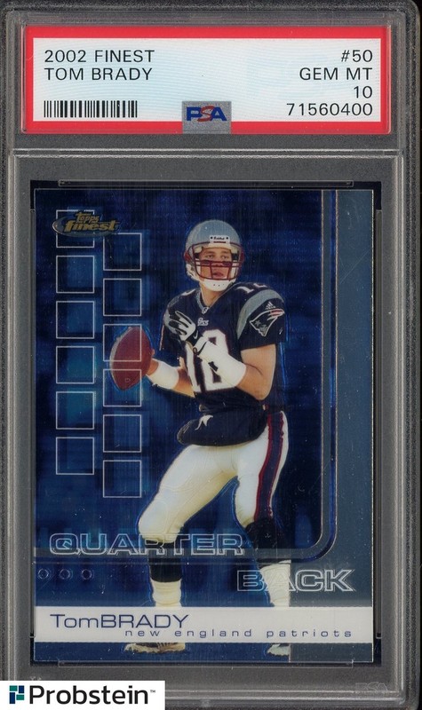 2002 Topps Finest #50 Tom Brady New England Patriots PSA 10 GEM MINT