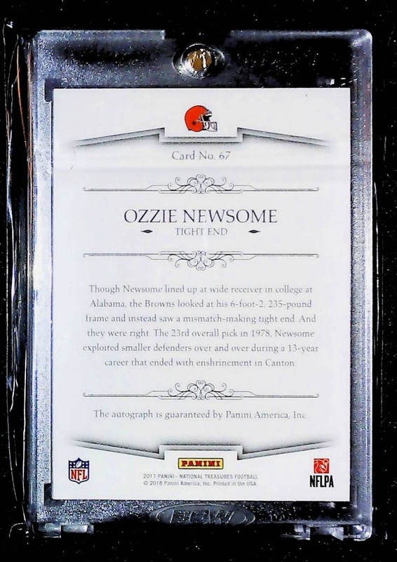Ozzie Newsome - 2017 National Treasures NFL Greatest Signatures Auto /25 view 2