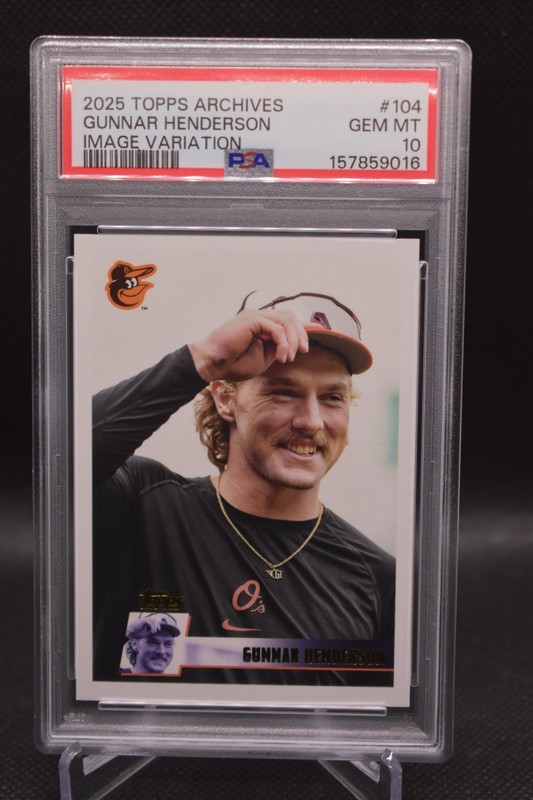 Gunnar Henderson PSA 10 2025 Topps Archives Image Variation SP Baltimore Orioles view 1