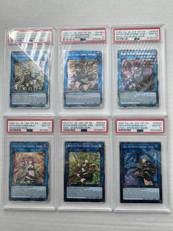 YUGIOH 1st Edition STARLIGHT CHARMERS PSA 10 GEM MINT ALL 6!