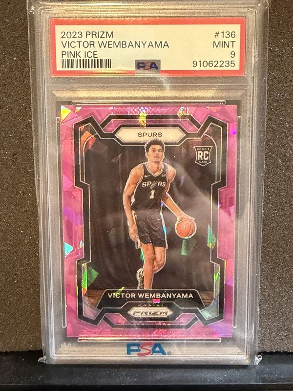 2023-24 Panini Prizm Victor Wembanyama #136 RC Rookie Pink Ice PSA 9