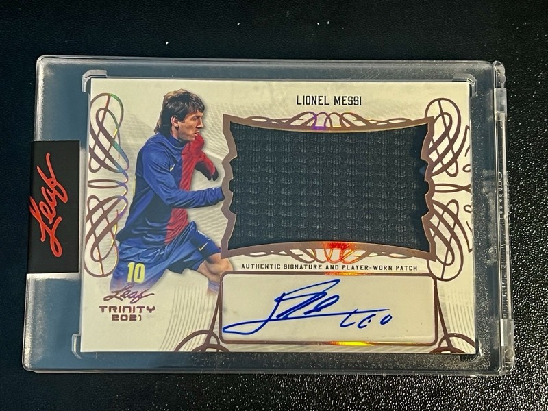 2021 Leaf Trinity Lionel Messi Adidas Logo Patch Auto Rare SSP Relic
