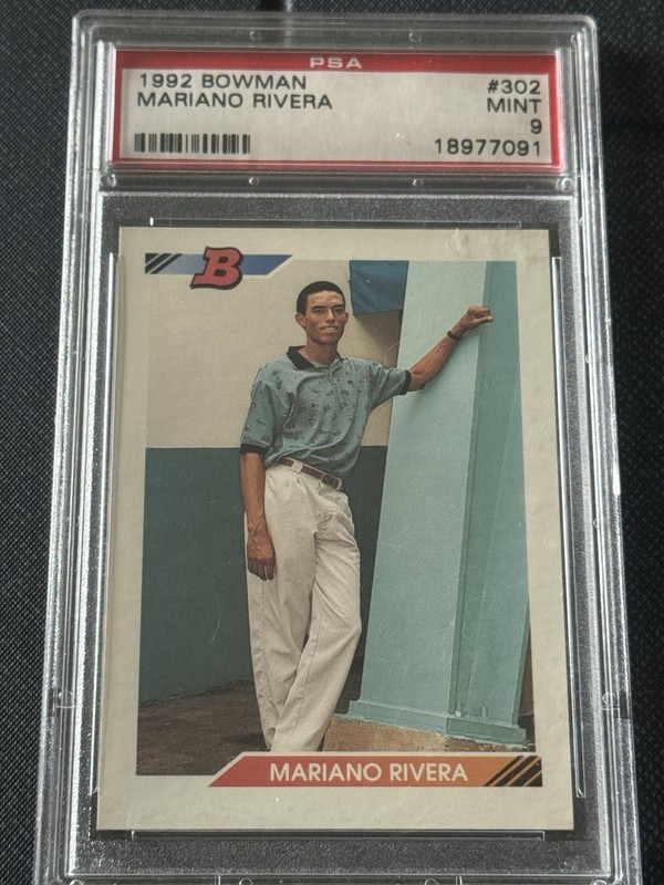 💫1992 Bowman PSA 9 Mariano Rivera RC #302 HOF Yankees⭐️