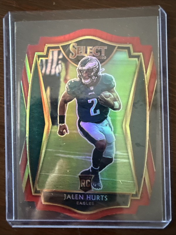 2020 Panini Select - Premier Level Jalen Hurts #150 Red Prizm Die-Cut (RC)