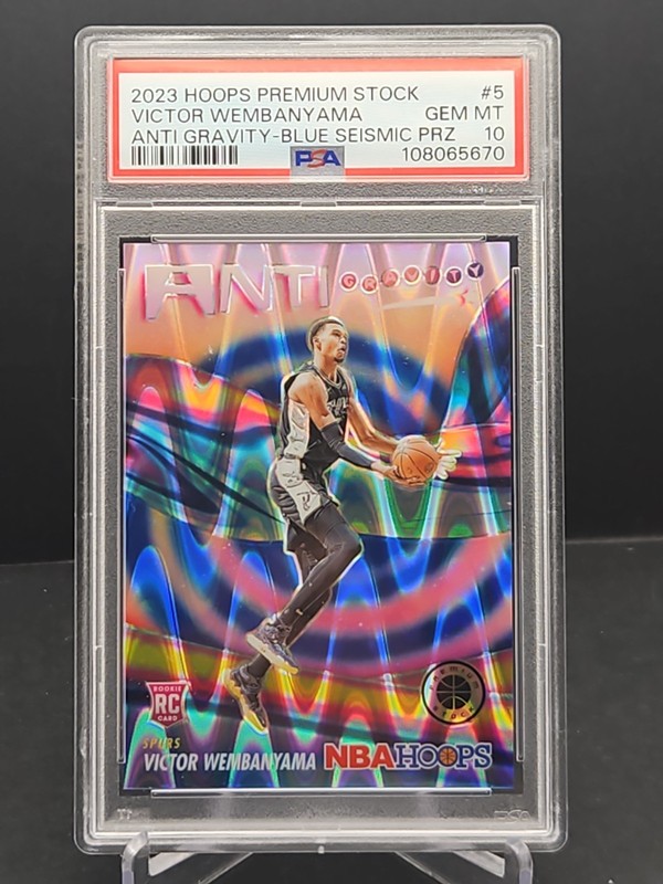 Victor Wembanyama #5 Anti Gravity Blue Seismic Prizm /99 RC PSA 10 Premium Stock view 2