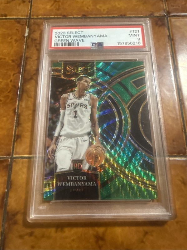 PSA 9 2023-24 Panini Select - Premier Victor Wembanyama #121  Green Wave /50