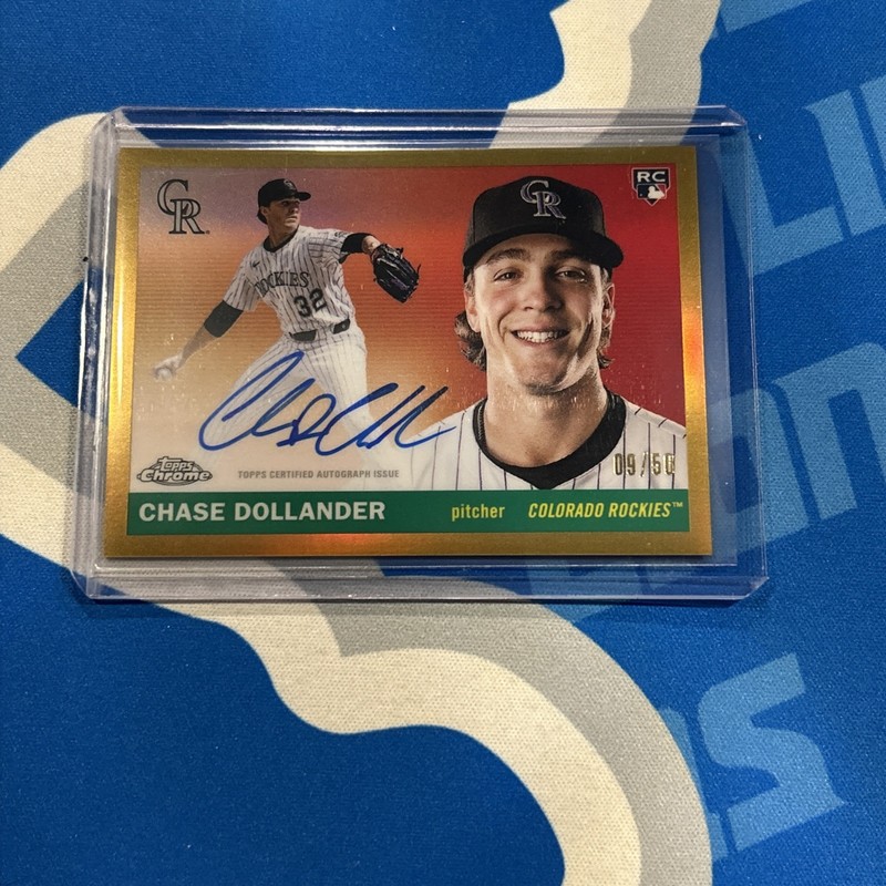 2025 Topps Chrome Platinum Chase Dollander Autograph GOLD AUTO /50 RC Rockies view 1