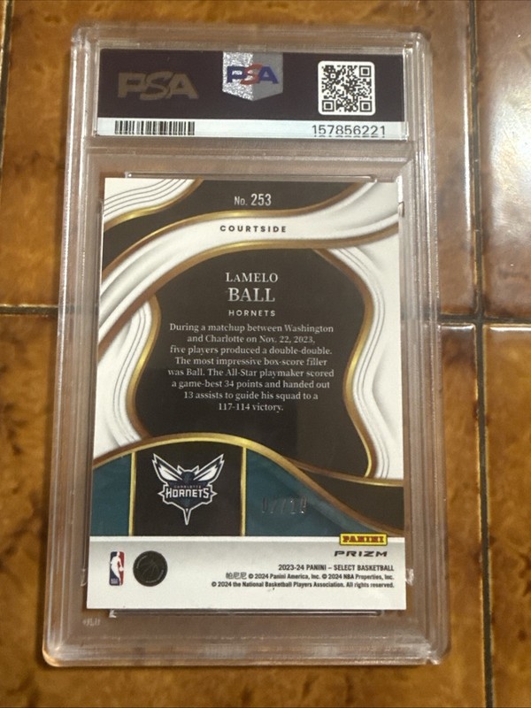 PSA 10 2023 Select Lamelo Ball Gold Wave /10 view 2