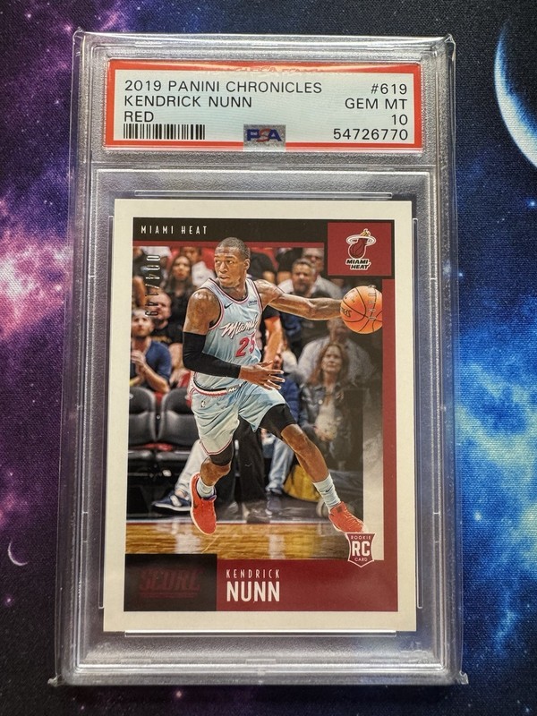Kendrick Nunn - 19-20 Panini Chronicles Red Score #619 - Limited Numbered PSA 10 view 1