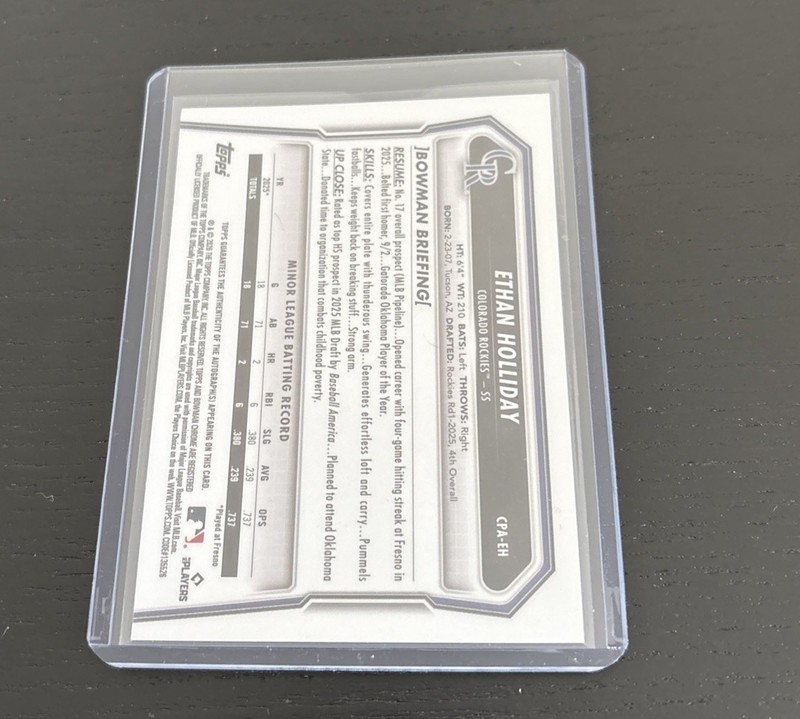 2026 Bowman Chrome Ethan Holliday Auto view 2