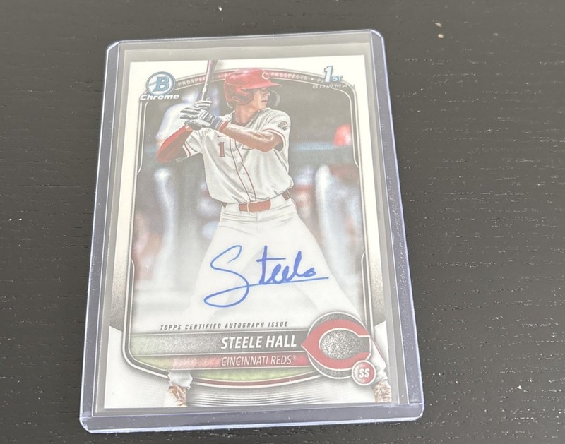 2025 Bowman Draft Steele Hall 1st Chrome Auto - Reds