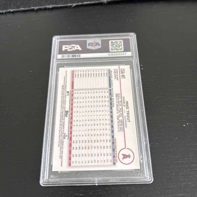 2024 Topps Chrome - Gilded Collection Gold Auto Mike Trout   /30 PSA 9 #CGAMT view 2