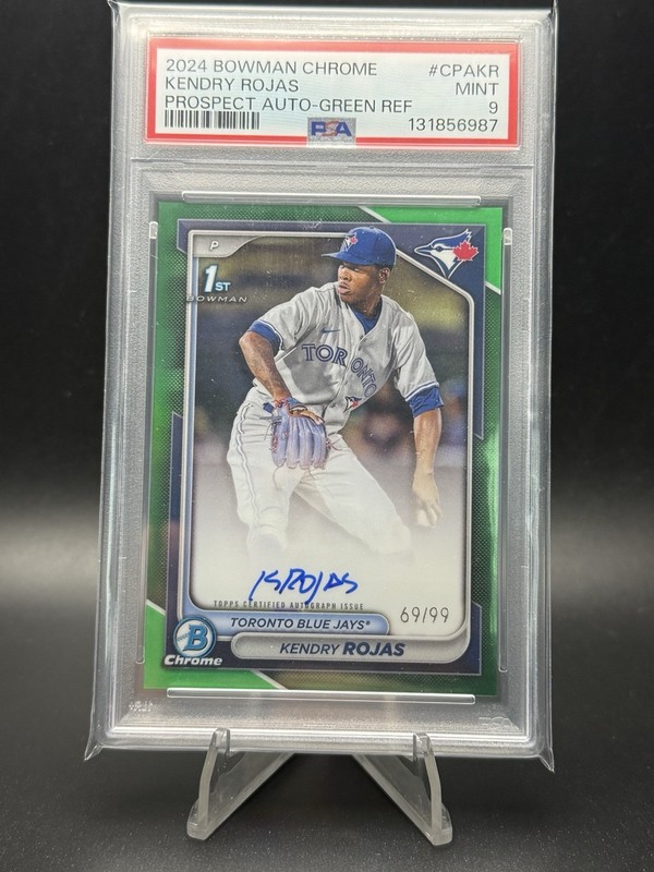 KENDRY ROJAS 2024 Bowman Chrome RC Auto Green Refractor 69/99 PSA 9  Toronto