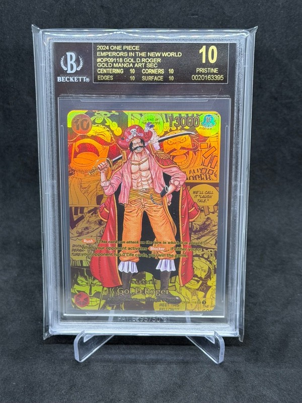 BGS10 BLACK LABEL GOLD.ROGER ONE PIECE OP09 EMPERORS IN THE NEW WORLD #118 MANGA
