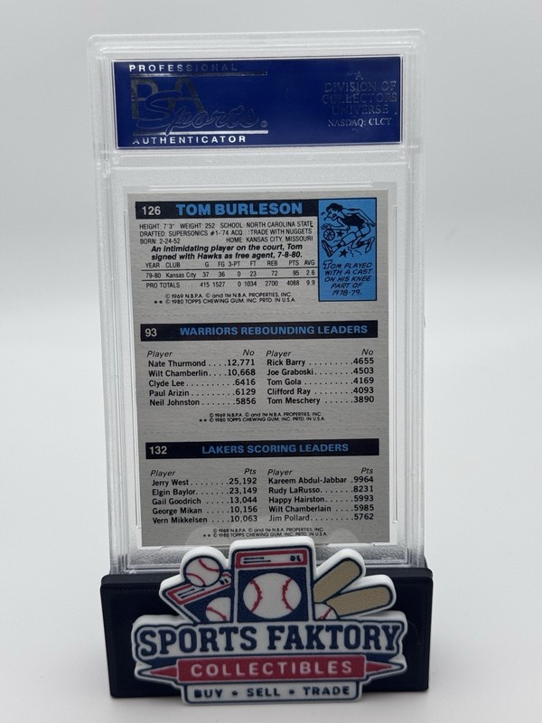 1980 Topps Kareem Abdul-Jabbar/Robert Parrish/Burleson PSA 9 view 2