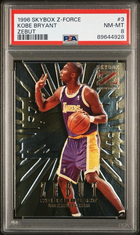 1996-97 Skybox Z Force - Zebut Kobe Bryant #3 (RC) PSA 8