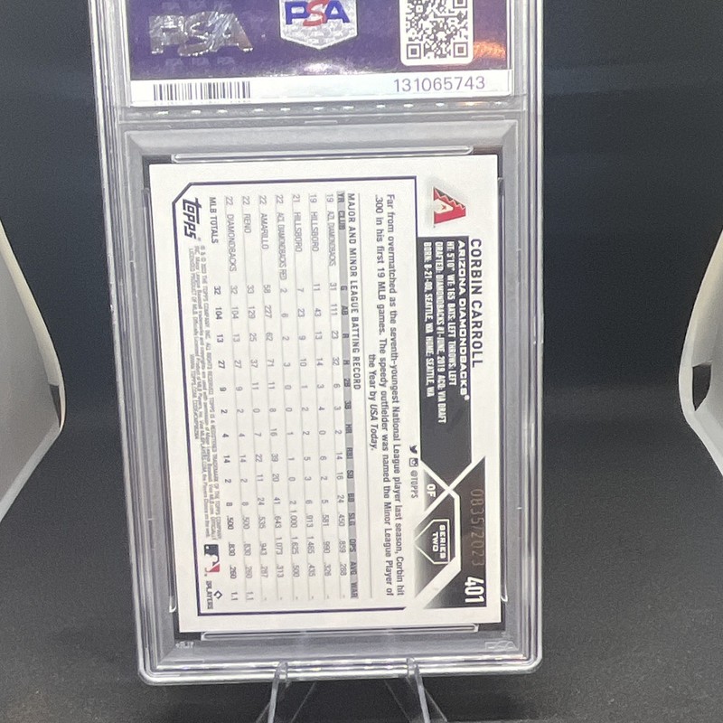 Topps 2023 Series 2 Baseball Corbin Carroll #401 Gold /2023 RC PSA 9 view 2