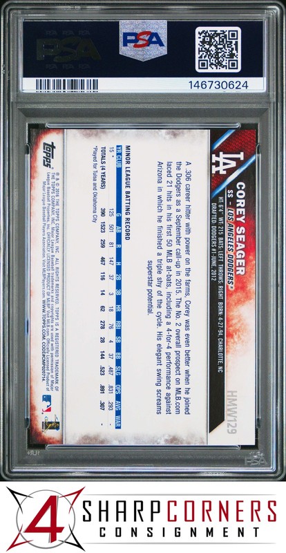 2016 TOPPS HOLIDAY #129 COREY SEAGER RC DODGERS PSA 10 view 2