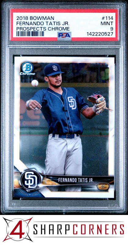 2018 BOWMAN PROSPECTS CHROME #114 FERNANDO TATIS JR. RC PSA 9