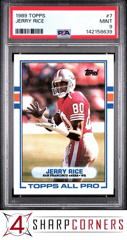 1989 TOPPS ALL PRO #7 JERRY RICE 49ERS HOF PSA 9